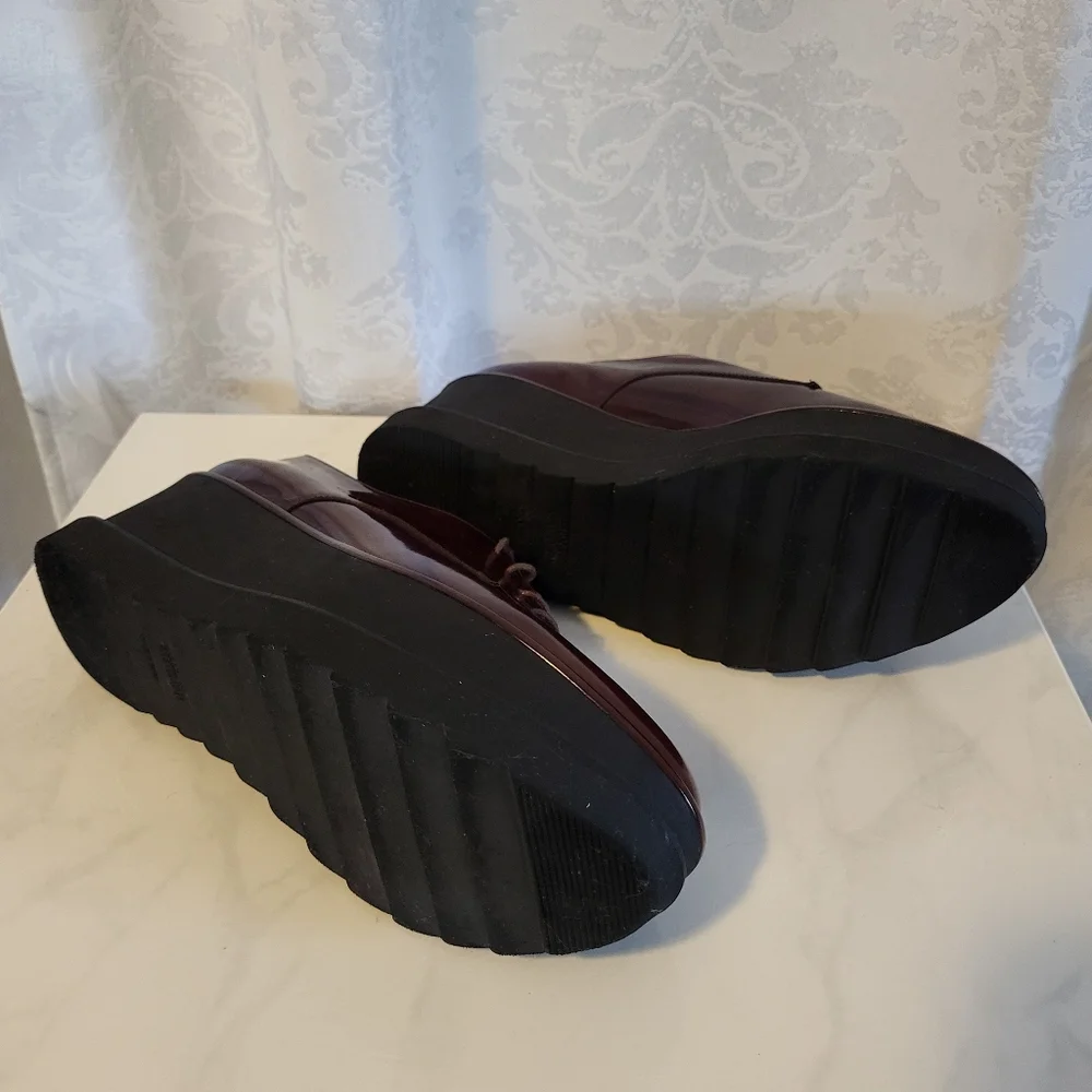 Stuart Weitzman Kent Platform Oxford, Women Shoes Size 9M, Color Burgundy - Picture 4 of 12